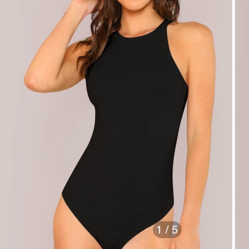 Black high neck bodysuit